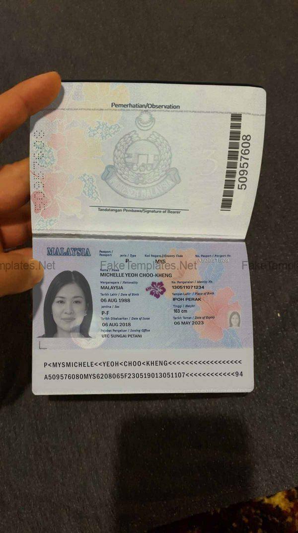 Malaysia Passport Template PSD