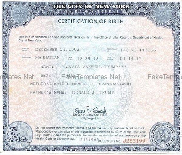 New York City Birth Certificate Template PSD USA NY Child ID 2023 New York City Birth Certificate Template PSD USA NY Child ID 2023