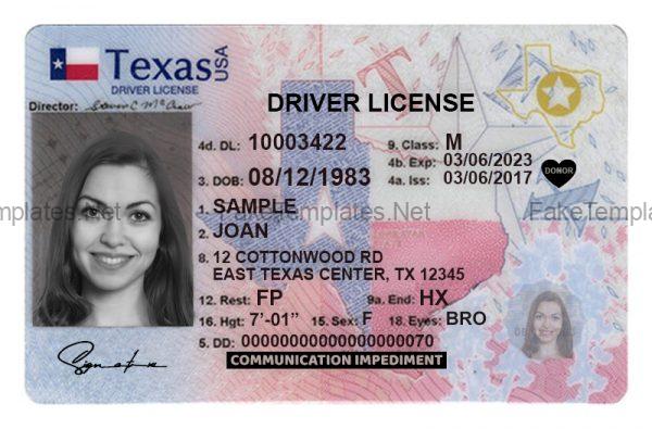 Editable Blank Texas Drivers License Template PSD 2023 Editable Blank Texas Drivers License Template PSD 2023